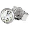NKlaus orecchino singolo 4,0mm oro bianco 585 orecchino oro 14 carati cristallo zircone bianco 2075