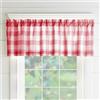Elrene Home Fashions - Mantovana da cucina con finestra a quadri, 152,4 x 38,1 cm (1, rosso/bianco