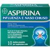 BAYER SpA Aspirina Influenza e Naso Chiuso, Granulato per Soluzione Orale, 500mg Acido Acetilsalicilico + 30mg Pseudoefedrina, Effetto Antipiretico e Decongestionante, 10 Bustine