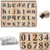 Sixfolo 38 Pezzi Set di Timbri Alfabeto Numeri Timbri Lettere Alfabeto in Legno Gomma Vintage timbri Lettere con Numeri 0-9 e 2 Simboli per Scrapbooking,Artigianato e Diy Biglietti