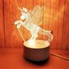 zalati Luce Notturna Lampada Notturna 3D 7 Colori Cavo USB Alimentatore Tasto Touch per Bambini Letto Soggiorno Decor Regali - Unicorno