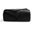 Aisbo Plaid Coperta Pile Singolo - Coperta Calda Invernale per Divano e Letto Singolo 150x200 cm Pile di Flanella Morbida Nera, Fleece Blanket for Sofa and Couch
