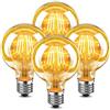WEDNA Lampadina LED Edison Vintage E27, 6W LED G80 Lampadina, Vetro ambrato, Luce Bianca Calda 2700K, 700LM, Non dimmerabile, Ideale per la Nostalgia e l'illuminazione Retrò - 4 Pezzi