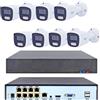 RVT Kit Videosorveglianza PoE NVR 8 Canali 8 telecamere 4mpx con Audio App Gratis