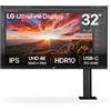 LG 32UN880K-B Monitor PC 80 cm [31.5] 3840 x 2160 Pixel 4K Ultra HD LCD Nero (LG