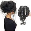 SEGO Chignon per Capelli con Pinza Extensions Elastico Sintetica Ondulato Veri Coda di Cavallo Extension Parrucchino Nero