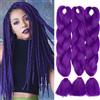 Rich Choices Extension clip capelli veri Hair Extensions Braiding Hair Jumbo Braids Ombre Pezzo di Capelli 3 Piece/ 300g - Viola scuro