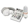 Yamaha AG03MK2 All-in-One Pacchetto Streaming Live, Include Mixer a 3 Canali, Microfono a Condensatore e Cuffie, per Windows, Mac, iOS e Android, Bianco