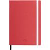 UNIPAPEL Quaderni con copertina rigida, con elastico di chiusura verticale, angoli arrotondati, ecopelle, colore rosso, con fogli a quadretti, copertina rigida, formato A5, 80 fogli