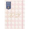 BusyB Busy B A5 Week-to-View Diary - Mid-Year Academic Planner- Aug '25 - Aug '26 - Pink Harlequin Print Journal Cover - Weekly Layout opposite a Notes Page, Goals, Expenses, Pen Loop & Elastic Closure