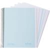 Navigator | Quaderno Microforato A4 + | Quadretto 5 x 5 | Copertina extra | Blu Pastello | 5 Bordo Colore | Carta 80 g | 120 fogli 4 trapani | Spirale Coil-Lock | Carta Premium Writing
