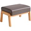 IBUYKE 10.2"H Piccolo Poggiapiedi Ottomane, Rettangolare in Pelle PU Sgabello con Sedile Imbottito e Gambe in Legno, Pouf Basso Poggiapiedi Ottomano Per Soggiorno Camera da Letto, Grigio WBD013G