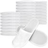 Junrvivy 20 paia di pantofole per hotel, per ospiti, in spugna, monouso, comfort, antiscivolo, suola da 5 mm, colore bianco