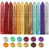 BaiJ Bastoncini di Ceralacca,12 Pack Timbro Seal Ceralacca Antichi Candela Colorata con Stoppino per per il Vintage Retrò Cera Sigillo Timbro Manoscritto Francobolli Lettere