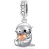 PROESS Bracciali Charms in argento sterling 925 lontra/Axolotl/pianoforte/elefante/scoiattolo/girasole/luna/farfalla/gatto/cane perla collana gioielli gioielli gioielli regalo per donne ragazze donne