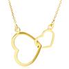 OROVI Collana Donna Oro Giallo 9KT Collana con Ciondolo con Cuori 45 cm, Made in Italy, gioiello anallergico confezionato in un elegante astuccio portagioie