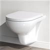 AM.PM Hit - WC sospeso senza bordo, sedile WC con abbassamento automatico, abbassamento automatico, WC sospeso senza bordo, in ceramica, con risciacquo profondo, FlashClean,