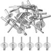 Fyrdm 120 Pezzi Rivetti Ciechi in Alluminio, 4,8x16 mm Rivetti Flangiati Grandi, Rivetti Pop Argento, Set di Rivetti Ciechi, Rivetti Ciechi con Testa a Cupola, per la Lavorazione del Legno, Mobili, Lamiera