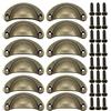 BOZONLI 12 Pezzi Maniglie conchiglia per Porta Cassetto Armadietto Cassettiera Vintage Manopole Ferro-nichel Lega Shell Semicerchio Maniglia Manopola 8,1 cmx3.5 cm Bronzo