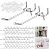 Dhisperares 50 Ganci per Pannello Porta Utensili da 10 cm,Ganci Pannello Forato Portautensili per Parete Attrezzata Officina,Pannelli Display,Espositori, Scaffali di Supermercati, Negozi di Bricolage, Garage