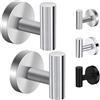 NAKIHOUSE 2 ganci per asciugamani da forare con set di fissaggio, ganci da parete in acciaio inox, portata fino a 30 kg, ganci da parete per cucina, bagno, ufficio e camera da letto, colore argento