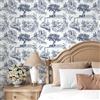 VaryPaper Carta da Parati in Stile Rustico Francese 44.5cmx200cm Pellicola Adesiva Fantasia Bianco e Blu Navy Opaco Adesivi per Mobili Armadio Cassetti Carta da Parati Camera Lett Soggiorno Corridoio