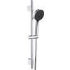 ZYNUHMO Asta doccia con doccetta da 68,5 cm, soffione doccia con tubo e supporto, soffione doccia con 3 tipi di getto e tubo da 1,5 m (allungabile fino a 1,8 m), set regolabile da 610 mm, cromato