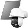 VISION WELL Telecamera Wi-Fi Esterno Solare Senza Fili 2K (3MP) - Videocamera Sorveglianza PTZ 360° Visione Notturna a Colori, Rilevamento Umano PIR, Sirena e Faretto, Audio Bidirezionale, Impermeabile IP65