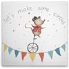 A.S. Création WTD DD129381 - Stampa su tela per cameretta dei bambini, motivo: circo, 40 x 40 cm, multicolore