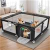 Gimars Recinto Per Cani, 127x127x66 cm Recinto Per Cuccioli Con Cancelletto Per Cuccioli O Cani Di Piccola Taglia, Struttura Robusta, Tessuto Rinforzato, Rete In Nylon Resistente