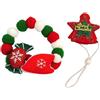 Rainway Set di 2 collane natalizie per animali domestici, regolabili con pompon e berretto, anello da collo con motivo natalizio con cinturino sottogola regolabile, per gatti e cani (M)