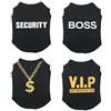 Izefia 4 Pezzi Cane Camicie Vestiti 4 pz Traspirante Sicurezza Vip Boss Collana D'oro Fresco Estate Canotta Gilet T Shirt per Piccolo Cane Cucciolo Gatto Medio
