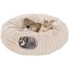 Avont Gatto Tunnel Ciambella per Gatti al Coperto, Gattino di Peluche Tunnel Gonna Albero di Natale, Gatto di Tempo Libero Cerchio Letto, Gattino Giocare Giocattoli Idee Regalo -Marrone