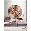 Komar DOT D1-102 - Carta da parati fotografica in tessuto non tessuto, rotonda e autoadesiva, diametro 125 cm, motivo floreale, fiori, carta da parati, decorazione da parete