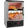 NutriChef Girarrosto Elettrico Multifunzione 23 Litri da Banco, Forno a Convezione Verticale con Porta in Vetro per Kebab, Pollo Arrosto, e Spiedini, Timer e Controllo Temperatura, 34×31×48 cm