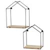 AKTIVE Max Home Set 3 mensole da parete, 20x10x25 cm e 17x10x22 cm, carico massimo 4 kg, decorative, struttura metallica nera, ripiani effetto legno, stile moderno, minimalista (18468)