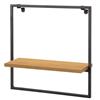 AKTIVE Max Home Scaffale da parete, 35x12x35 cm, Supporta fino a 3 kg, Ripiano effetto rovere, Struttura metallica nera, Per ingressi, camere da letto o salotti (18478)