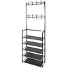 AKTIVE Max Home Armadio aperto, 60x25x173 cm, Peso massimo supportato 14 kg, Con 5 ripiani, 16 grucce per appendere, Per ingresso, Camera da letto, Organizer per vestiti (18813)