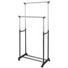 AKTIVE Max Home Appendiabiti regolabile in altezza, 81x44x160 cm, peso massimo 15 kg, con ripiano per scarpe, con ruote, con freno, doppia barra, moderno, minimalista (18805)