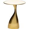 Kare Design Spacey Tavolino da caffè, Oro, diametro 36cm, per soggiorno/divano, tondo/forma organica, stanza da letto, comodino, stile moderno elegante, minimalista, 46x36x36cm (A/L/P)