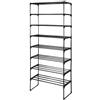 AKTIVE Max Home Scaffale portascarpe, 67x30x160 cm, peso massimo supportato 24 kg, 8 ripiani, organizer, struttura nera, per ingresso, camera da letto, impilabile (18815)