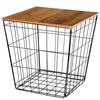 AKTIVE Max Home Tavolino 40x40x40 cm, Peso massimo 5 kg, Quadrato, Effetto legno, Contenitore, Struttura in metallo nero, Linee geometriche, Stile industriale, Per soggiorno (18513)