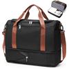 SEAFEW Borsone da Viaggio,Bagaglio a Mano 40x30x20 Ryanair Borsa da Viaggio con Scomparto per le Scarpe,Borsa da Cabina Ryanair 40x30x20 Borsa Sportiva Borsone da Palestra da Weekend,M05-Nero Marrone