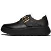 Fitflop Mocassini da Donna F-Mode Stitch in Pelle Martellata con Cinturino Monaco, Nero, Taglia 38, Nero, 38 EU