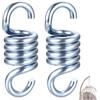 IYEREER 2 PzMolle di Tensione in Acciaio Inox, Molle Tensione Tenda Sole Tenditore con Ganci, Molle di Tensiones a Spirale, Fibbia Fissaggio Molla Spirale per Ombrelloni, Sedie Sospese, Amache(450 kg)