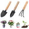 SSIMIDAPT 3 PCS Mini Attrezzi Giardinaggio, Set di Attrezzi da Giardinaggio, Attrezzis Giardinaggios Piccoli, Kit Attrezzis Giardinaggios Manico in Legno, Pala, Vanga, Rastrello per Piante Grasse Piante in Vaso