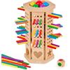 BYHANO Gioco Montessori in Legno 42 Pezzi con Bastoncini e Dadi, Educativo per Matematica e Motricità Fine Bambini 3 4 5 6 Anni, da Tavolo per Famiglia e Viaggio