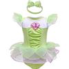 Lito Angels Vestito Tutina Principessa Ragazza delle fate Fairy Girl con Fascia per Bimba Taglia 18-24 Mesi, Verde