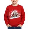 Glimnerize Natale Bambini 3D Stampa Maglione Natalizio Divertente Maniche Lunghe Maglione di Natale Rosso - Babbo Natale Sciatore 160