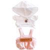 niannyyhouse Tuta bianca con cappuccio, 10-15 cm, 20 cm, per bambole, accessori per vestire (rosa, 20 cm)